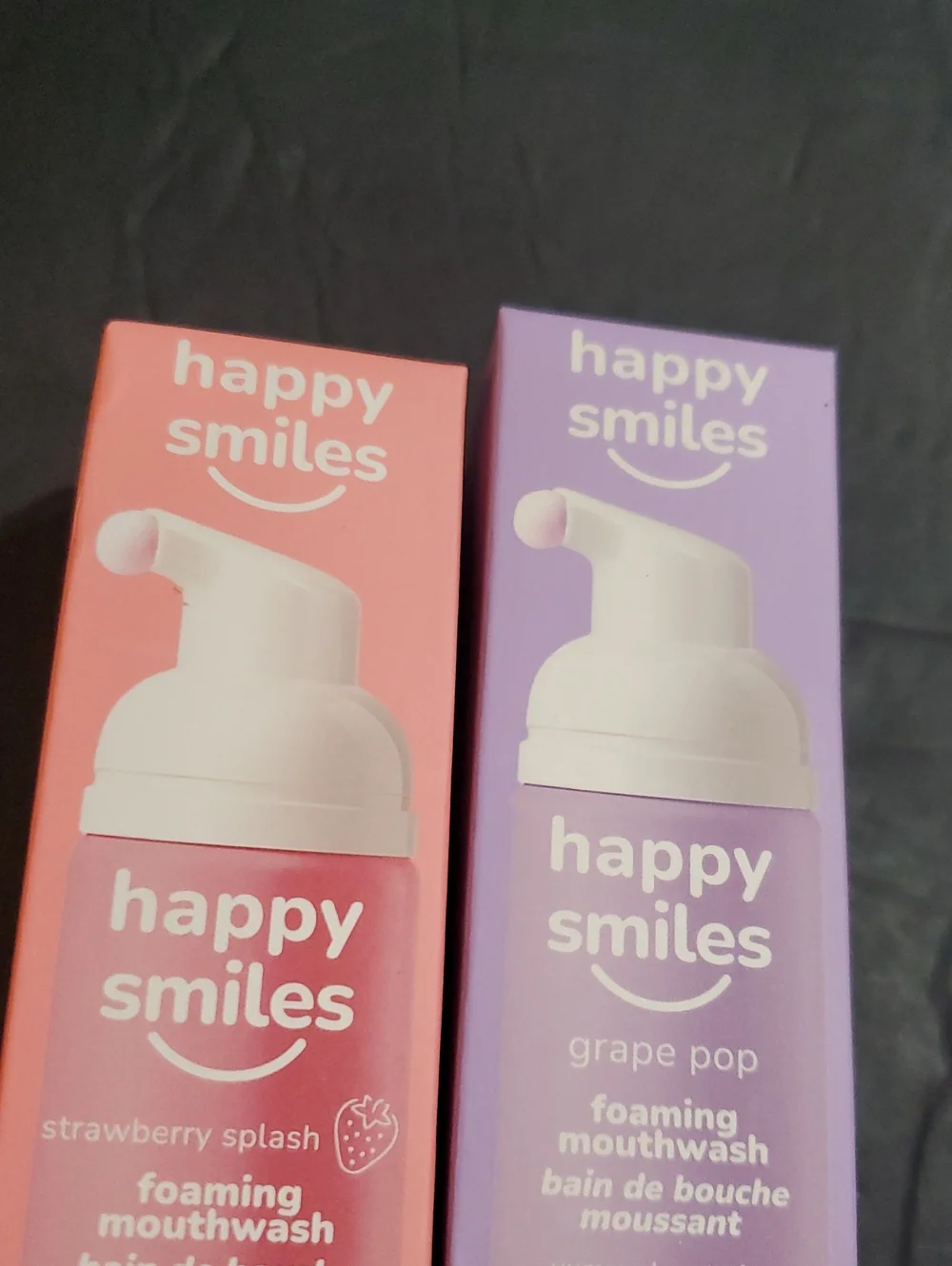 Happy Smiles 2pack Grape pop and Strawberry splash foaming mouthwash for kids